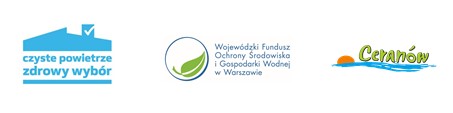logotyp czyste powietrze, logotyp WFOŚiGW logo gminy Ceranów